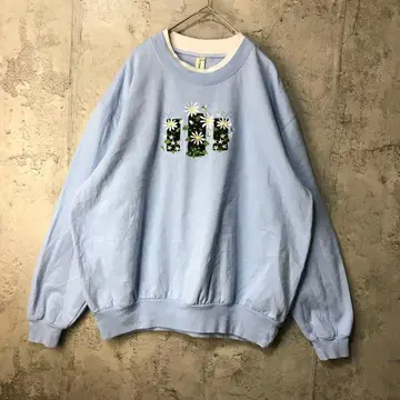 B1577 구제 의류 트레이닝복 맨투맨 스카이블루 화이트 90s Y2K