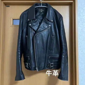 FAST LANE 남성용 천연 가죽 라이더 자켓 사이즈 42