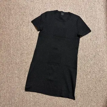theory 블랙 반팔 무릎 기장 원피스 S