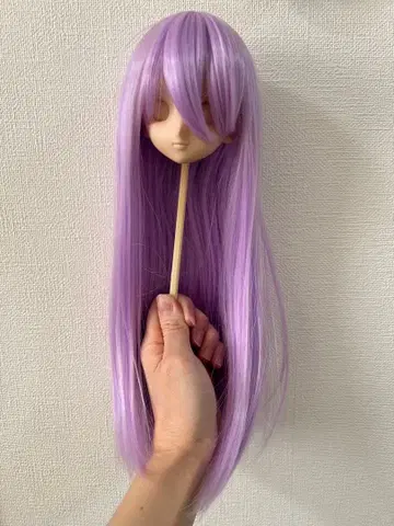 1/3 인형 가발 보라색 퍼플 스트레이트