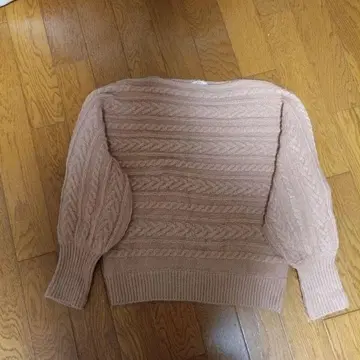 Te chichi 케이블 니트 스웨터 핑크 베이지