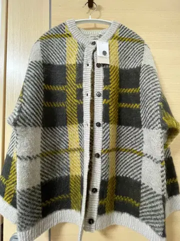 Samansa Mos2 체크 무늬 가디건 프리 사이즈