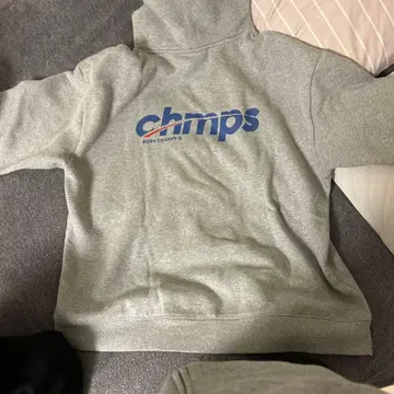 champs 그레이 후드 부착 후드티