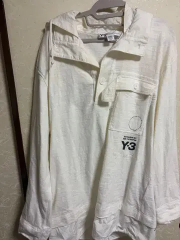 Y-3 화이트 후드 부착 후드티