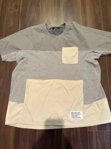 Ne-net 그레이 패치워크 T셔츠