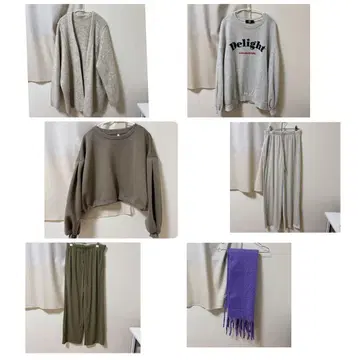 여성용 묶음 판매 6점 겨울 의류 미색