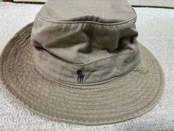 랄프 로렌 햇 베이지 모자 코튼 로고 그레이