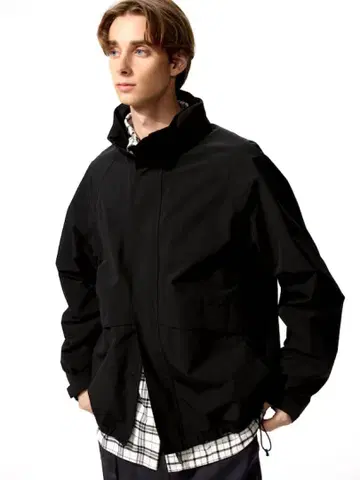 유니클로 윈드프루프 스탠드 블루종 M