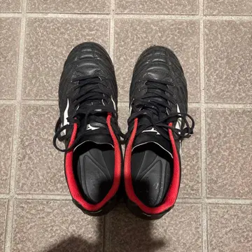 25.0 미즈노 축구화 블랙/레드