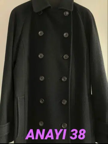 ANAVI 롱 코트 벨트 포함 블랙 38