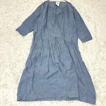 M392 [이치앤티크스] 린넨 원피스 롱 기장 버튼 포함 얇은 소재