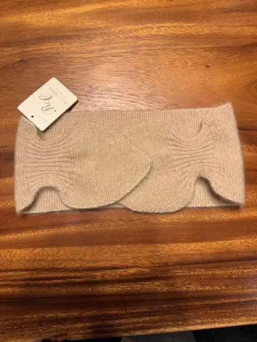 캐시미어 100% 터번 헤드밴드 스카프 베이지