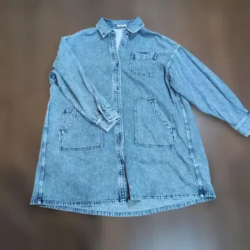 완판템 니코앤드 튜닉 기장 데님 셔츠 원피스