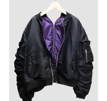 AMNJX MA-1 자켓 블랙 보라색 M 사이즈 히라모토 렌
