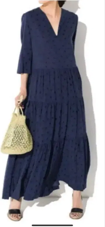 SINME 신메 롱 원피스 도트 무늬 이시다 유리코