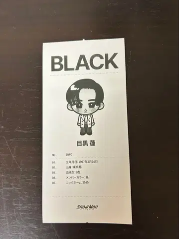 Snow Man 1st POP-UP 영수증 메구로 렌