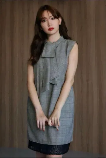 하립투 Orangery 미니 드레스 체크 미니 원피스