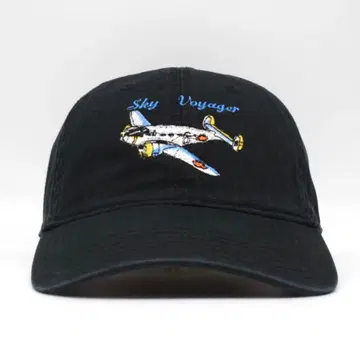 새상품 오리지널 자수 베이스볼 캡 비행기 여객기 블랙