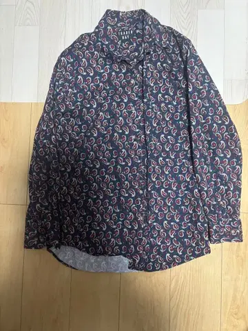 TRADER BAY 페이즐리 무늬 긴팔 셔츠 구제 의류 긴팔 셔츠