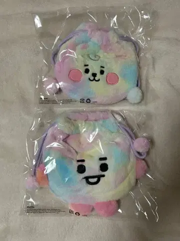 BT21 레인보우 봉제 인형 파우치 세트