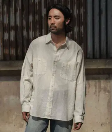 shiun LINEN SHEER L/S 셔츠 IVORY S 사이즈