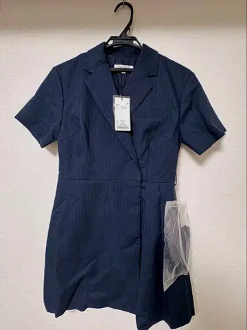 네이비 스트라이프 숏슬리브 셋업