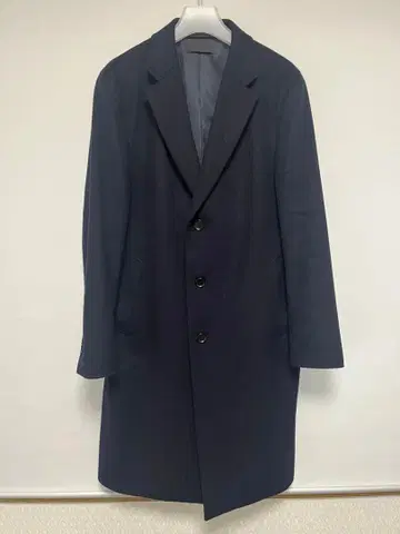 울 캐시미어 체스터 코트 네이비