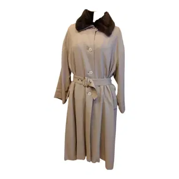 23구 베이지 롱 코트 울 라이너 포함 빅 사이즈