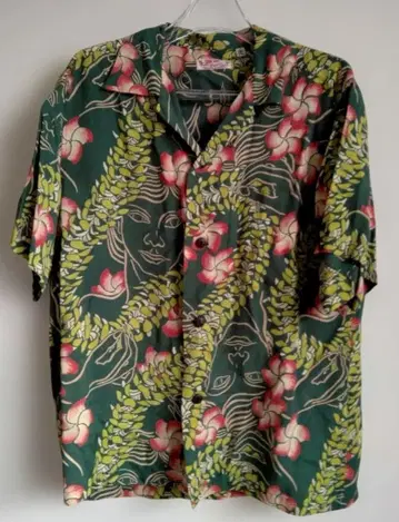 SUN SURF Hawaiian 레이온 거의 미사용 S 알로하 셔츠