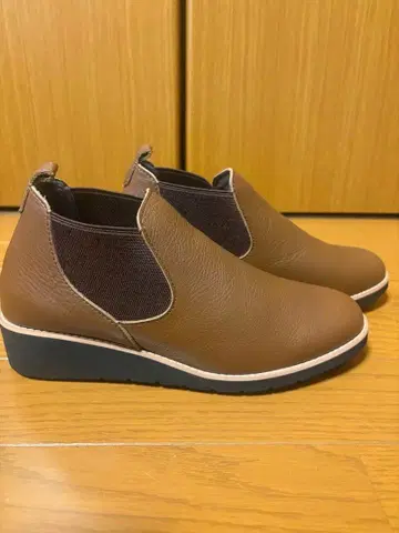 미사용 새상품 Recipe 브라운 사이드 고어 부츠 합성 피혁 23cm