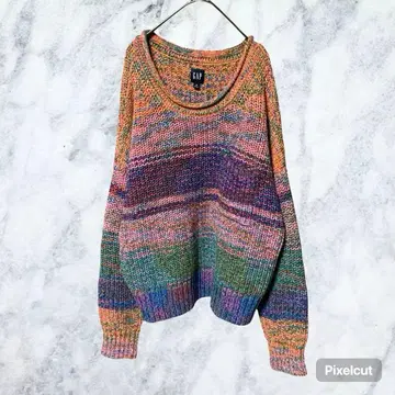 50253 GAP 멀티 컬러 믹스 니트 스웨터 M 코튼 y2k