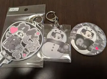 Snow Man 메구로 렌 메메 캔뱃지 키링 부채