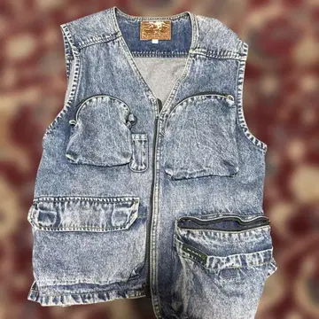 MANX 데님 베스트 구제 의류