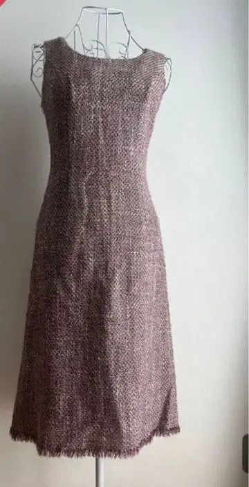 트위드풍 A라인 드레스