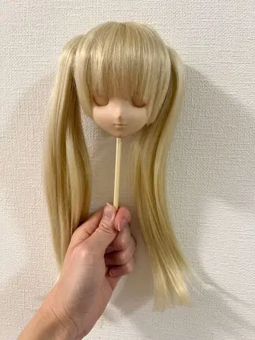 인형 가발 1/3 1/4 트윈 테일 골드 컬러 금발