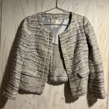 KUMIKYOKU 노카라 트위드 자켓