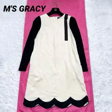 [새상품급] 엠즈 그레이시 스캘럽 원피스 리본 38 2021년