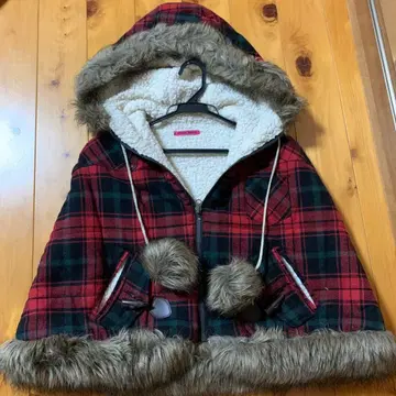 SHAKE SHAKE 플리스 체크 코트