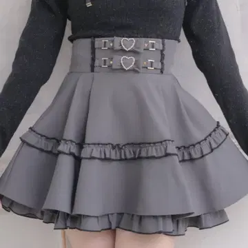 ROJITA 벨트 리본 디자인 스커트 그레이