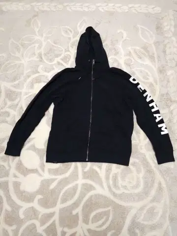 DENHAM 풀 집업 후드티 블랙