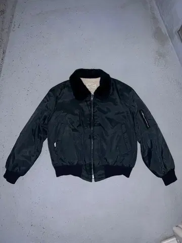 블랙 플라이트 자켓 퍼 카라 부착 밀리터리 USA제