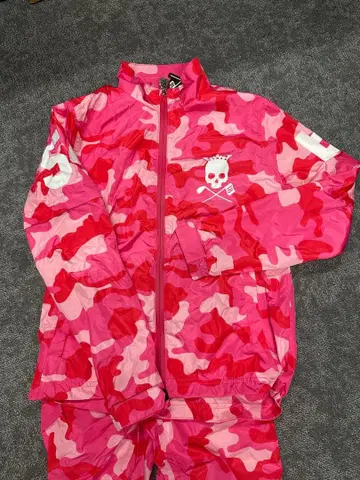 핑크 카모플라쥬 우비 상하의 세트 XS