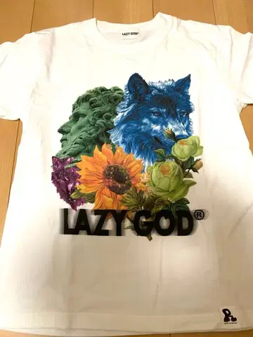 LAZY GOD 그래픽 T셔츠 화이트