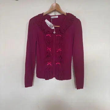 새상품 갤러리 비스콘티 프릴 리본 가디건 M