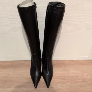 [ DIANA ] 블랙 스틸레토 롱 부츠 하이힐