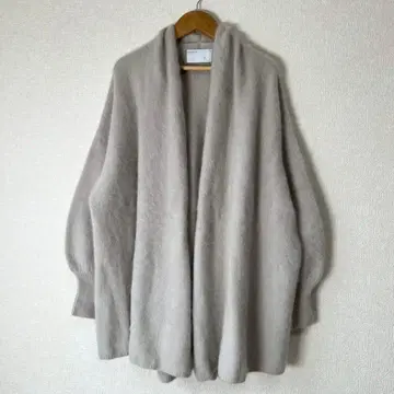 NOBLE 2021AW 퍼 니트 퍼프 가디건 라이트 그레이