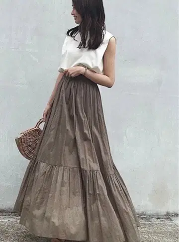 [ 미사용 ] anuans 코튼 보일 캉캉 스커트