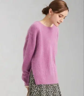 유나이티드 애로우즈 보송보송 핑크 헤어리 니트 울