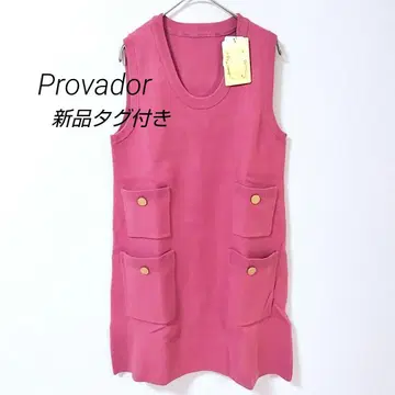 5 [새상품 택 포함] 프로바돌 슬리브리스 무릎 기장 원피스 골드 버튼