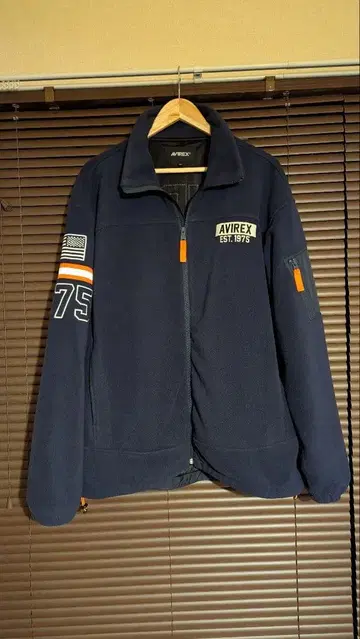 AVIREX 플리스 자켓 네이비